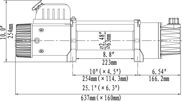 วินซ์ไฟฟ้า 12000 ปอนด์ 12 โวลท์ 2 สปีด รถยก รถกระบะสไลด์ ELECTRIC WINCH RECOVERY 12000 LBS